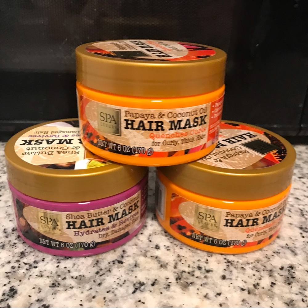 Spa luxury hair mask all 3 -Papaya & Coconut Oil Hair Mask - shea butter
